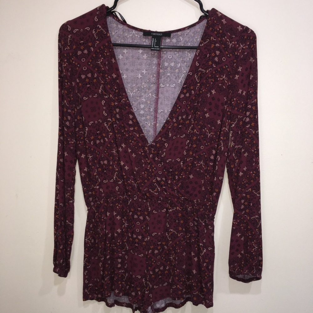 Long sleeve forever 21 romper